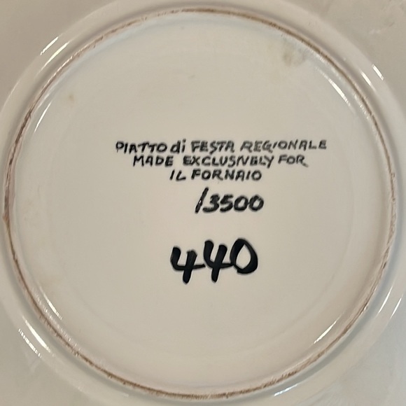 IL FORNAIO FESTA REGIONALE 2001 VINTAGE ITALIAN COLLECTIBLE PLATE #440/3500 - Picture 5 of 5